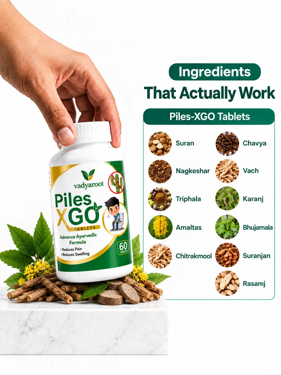 Vadyaroot Herbal Blend | 60 Tablets | 30 Day Pack